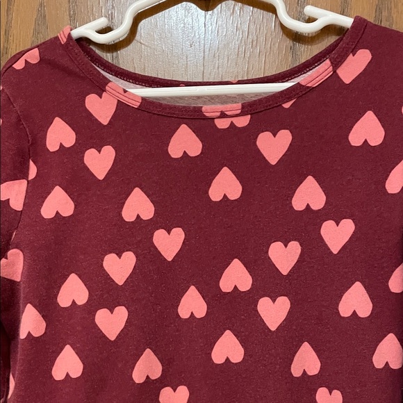 Carter's UGC Girls Size 12 Burgundy and Pink Heart Dress Valentine’s Day ❤️ - Picture 3 of 11